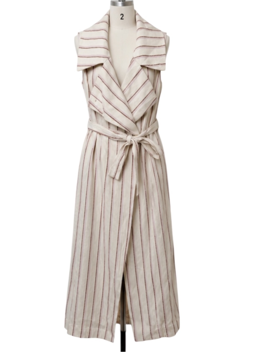 NWT Anthropologie Hollis Tie Waist Trench Vest Dress